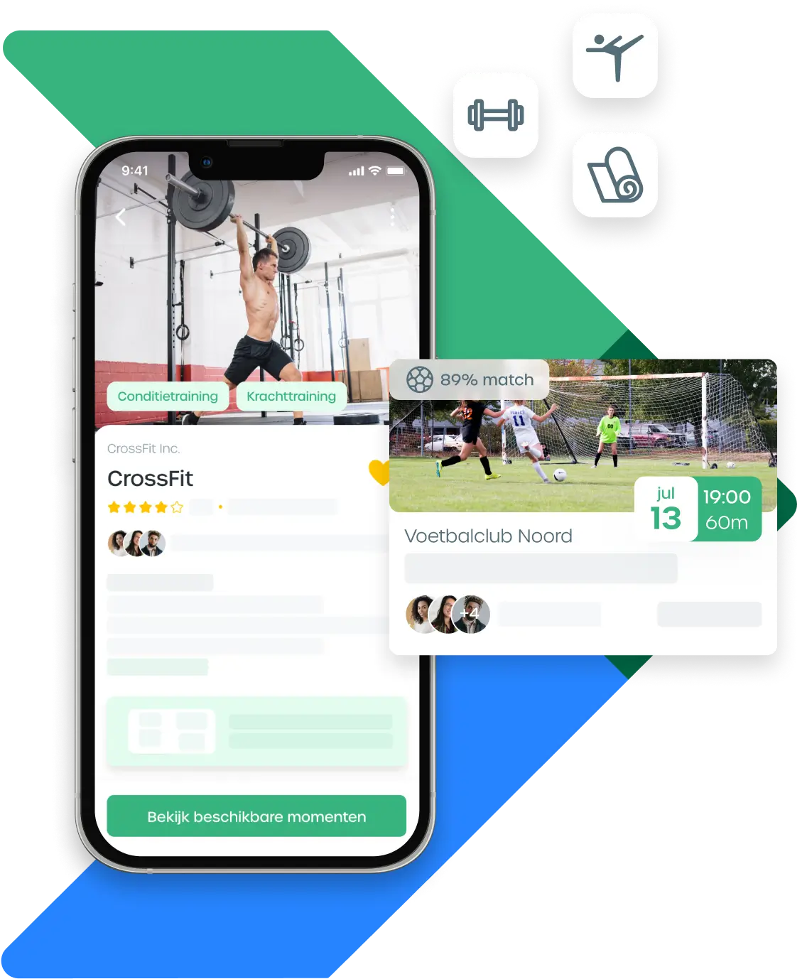 Sportaanbieder pagina voor crossfit in Sportplein app