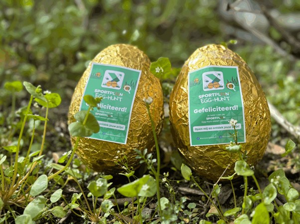 Gouden eieren van de Sportplein Apeldoorn Egg-Hunt